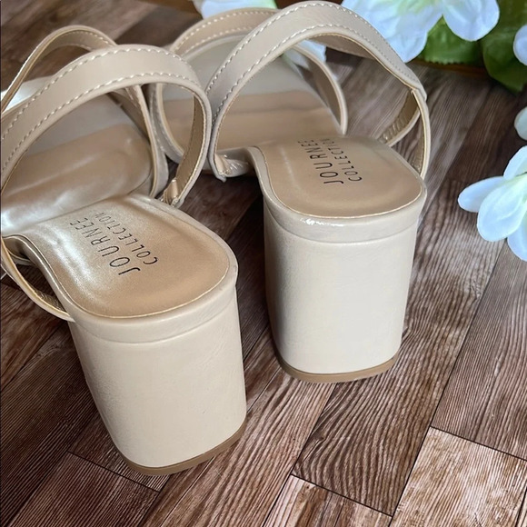 Journee Collection Cream Strappy Sandals - Picture 4 of 8